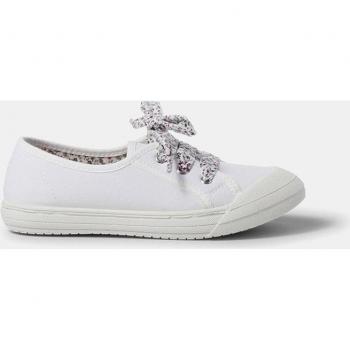 Zapatillas de lona para niña con puntera reforzada y cordones estampados