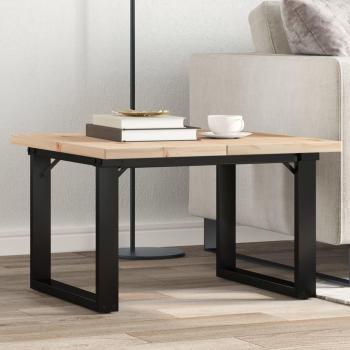 O-Frame Coffee Table 60x60x40.5 cm Solid Pine Wood and Cast Iron