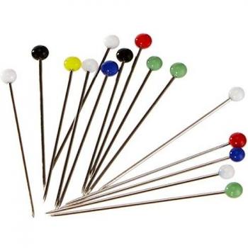 Prym Alfileres de Cabeza de Cristal, 0,60 x 30 mm, Multicolor, 100 g, Acero, carbón, 30 x 0,60mm