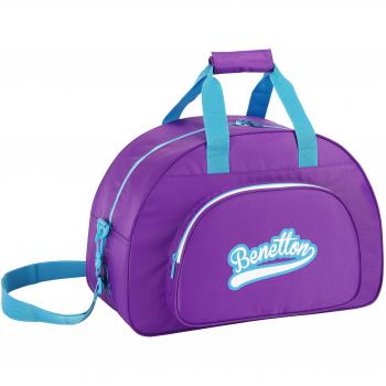 Benetton - Bolsa de deporte/viaje, 48 x 33 cm, color morado