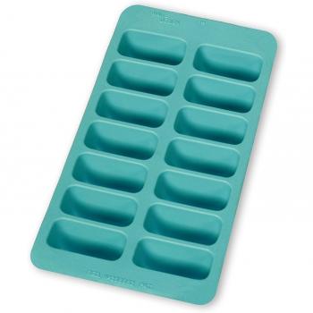 Lékué Cubitera de Caucho Natural con Tapa, Azul, 14 Cavidades, Rectangular