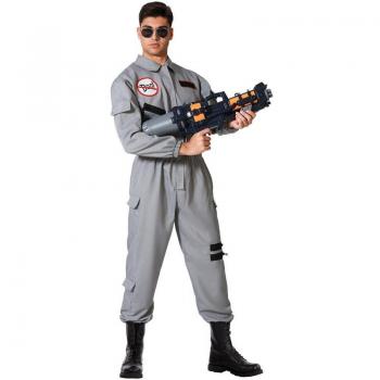 Disfraz de Exterminador de Fantasmas para hombre - incluye traje completo, gorra, mochila con equipo de caza de fantasmas, detalles en relieve y estampados auténticos del personaje