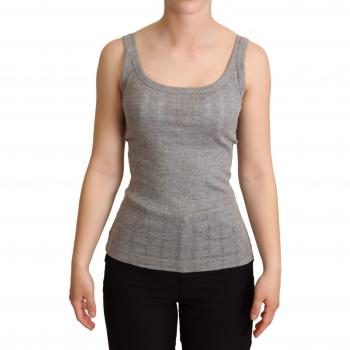 Dolce & Gabbana Gray Cotton Modal Canotta Tank Top T-shirt - IT46|XL, Sleeveless, Female, Size: L, Elegant