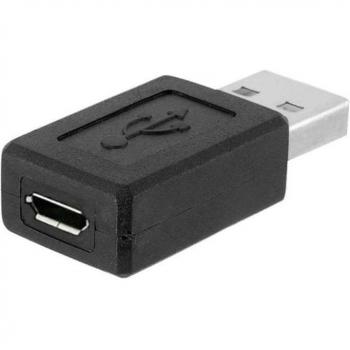 Adaptador Convertidor Micro USB B 5 Pin Hembra a USB Tipo A 2.0 Macho Negro