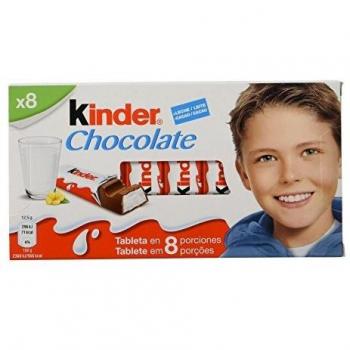 Kinder Chocolate Barritas de Chocolate con Leche, Pack de 8 x 12.5g