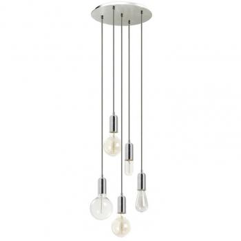 Lámpara colgante EXO LIGHTING A TU ESTILO 717F-G05X1A-32 Cromo, tipo de producto: suspensión, características: E27, 5x60W, acabado en cromo