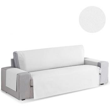 Cubresofá Royale Blanco Varias Plazas - Protector Cubre Sofá Adaptable, Modelo Liso, 115 cm de ancho, Color Marfil, para Sofás de 2 Plazas (120-170 cm)