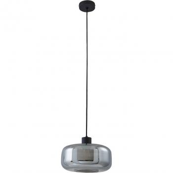 Lámpara Colgante Hildur de Vidrio Gris Ahumado, Ø 28,5 cm, 1 Luz - Lindby