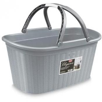 Cesta Portabiancheria Elegance Grigio con Manicos 58x37x29 cm