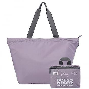 Totto Bolso Shopper Plegable Ramel Color Morado, Complemento Versátil para Mujer, Tamaño Pequeño