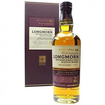 Whisky Escocés Longmorn 25 Años Single Malt en Estuche, 0,7L (52,8% Vol.)