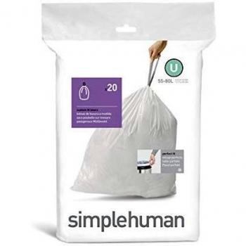 simplehuman CW0217 code U Custom Fit Bin Liners, White Plastic