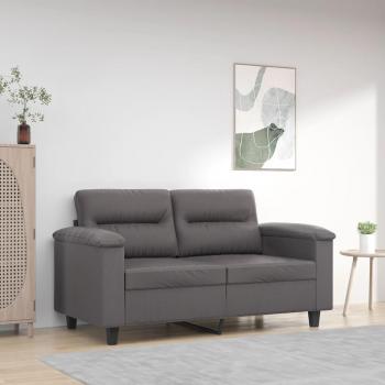 Sofá de 2 plazas gris 120 cm en cuero sintético