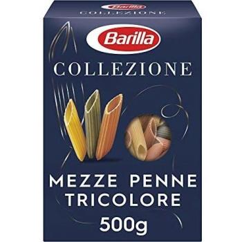Barilla Pasta La Collezione, Mezze Penne Tricolore, 500g