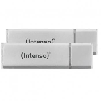 Intenso Ultra Line 64GB USB 3.2 Gen 1 Flash Drive - Silver, Pack of 2