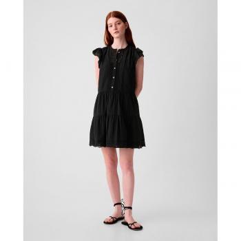 Vestido calado sin mangas con cuello redondo y botones hasta la cintura de Gap