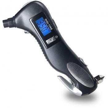 Medidor de presión de neumáticos digitales 150 PSI con gafas Emegency Herramientas de supervivencia de martillo para la bicicleta de la motocicleta del coche Auto