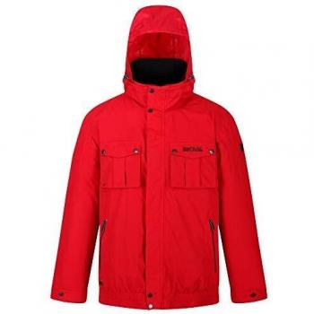 Regatta Ralston - Chaqueta impermeable aislada para hombre, Hombre, Chaqueta aislante impermeable., RMP278 42D60, Rojo clásico., M