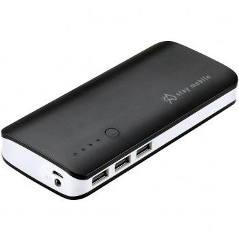 staymobile Power Banco 22400 mAh alta capacidad con 3 salidas USB Batería externa y cargador del teléfono móvil para iPhone, iPad, Samsung, Smartphones y Tablets