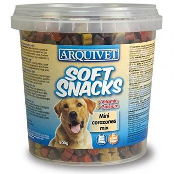 ARQUIVET Soft Snacks para Perro Mini Corazones Mix 800 gr - Snacks en Forma de Corazones - Golosinas, chuches, premios y recompensas caninas - Alimento complementario