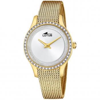 Reloj Lotus Bliss 18827/1 para Mujer, Esfera Plateada, Acero Dorado
