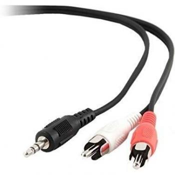 Gembird 5m Stereo Audio Cable 3.5mm Male to 2x RCA Male (Black)
