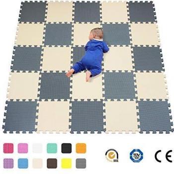 qqpp Alfombra Puzzle para Niños Bebe Infantil - Suelo de Goma EVA Suave. 25 Piezas