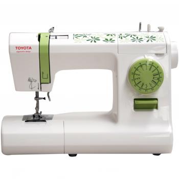 Toyota ECO15CG - Máquina de coser, 65 W, 15 programas, color blanco y verde