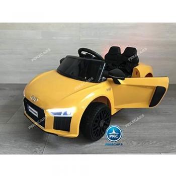 PEKECARS Compatible con Audi Little R8 Spyder 12V 2.4G Amarillo