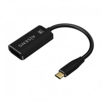 Aisens Conversor Aluminio USB-C a Displayport 8K@60Hz - USB-C/M-DP/H - 15cm - Negro
