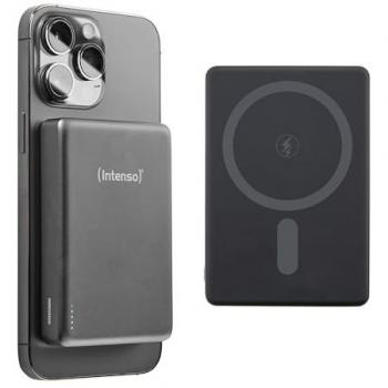 Batería Externa Magnética Intenso MW10000 - 10000 mAh, Carga Inalámbrica 15W, USB-C PD 20W, Compatible con MagSafe, Gris