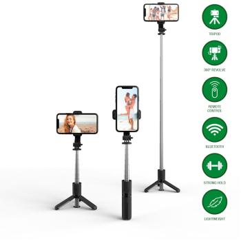 Trípode para Smartphone 4smarts con Control Remoto Inalámbrico (Material Sintético y Metal) - Negro