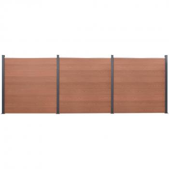 Juego de paneles de valla WPC 526x186 cm Color Marrón, Gris, y más - Perfecta para plantas y animales, múltiples usos malla para ventilación, seguridad, ventana, jardín