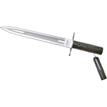 Cuchillo de caza Joker Guepardo CL29, mango de aluminio lacado, hoja de 30 cm MOVA, funda de cuero, herramienta de pesca, caza, camping y