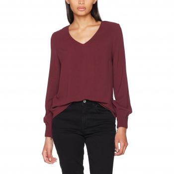 VILA CLOTHES Vicallie L/s Top/Gv, Camisa Manga Larga para Mujer, Rojo
