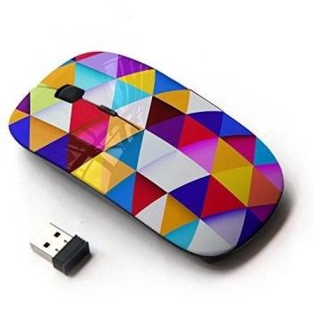 KawaiiMouse [ Ratón óptico 2.4G inalámbrico ] Polygon Pattern Uplifting Blue Clean