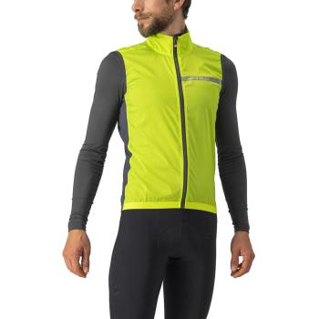 Chaleco cortavientos Castelli Squadra Stretch Verde Lima Eléctrico Gris para Hombre