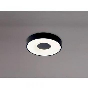 Plafón LED Coin 56W Negro Ø38 cm con Mando a Distancia, Regulable 2700K-5000K, 2500lm, 3 Años de Garantía
