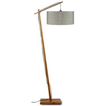 Lámpara de Pie Andes en Bambú Natural y Lino Beige 176cm E27