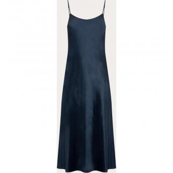 Vince Coastal Blue Satin Midi Slip Dress - Size M