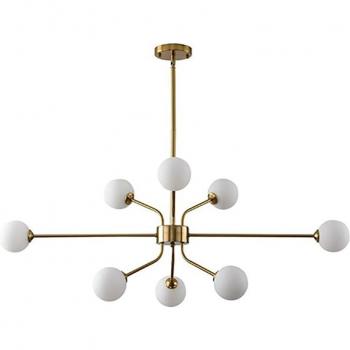 Lámpara de Techo Metal Cristal Bolas Dorado 110x38x38