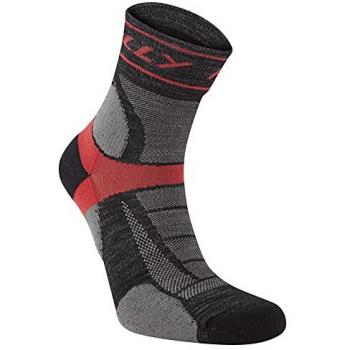 Calcetines HILLY Trail Anklet Med negro rojo - XL, tipo: Calcetín corto para correr, características: acolchado mediano, color negro y rojo, talla XL, unisex adulto