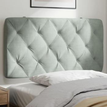 Cabecero de cama acolchado de terciopelo gris claro de 100 cm Vidaxl