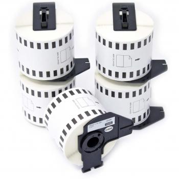 vhbw 5x Etiquetas Cinta adhesiva per Brother P-Touch QL-1050, QL-1050N, QL-1060, QL-1060N, QL-500, QL-500A, QL-500BS, QL-500BW por Brother DK-22205.