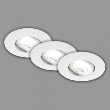 Lámpara empotrable LED Kulana A, blanca, 4000K, Ø9cm, juego de 3 unidades