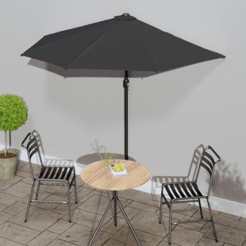 Sombrilla balcón semicircular palo aluminio 300x155x223cm Color Taupe Oscuro, Rojo burdeos, Terracota; Sombrilla balcón semicircular palo aluminio negro 270x144x222cm Negro