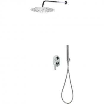 Sistema de ducha de acero inoxidable 201 plateado con características de alta resistencia a la corrosión, diseño moderno y elegante, fácil instalación, regulador de presión ajustable y acabado pulido