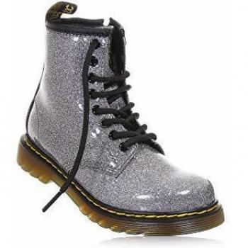 Dr. Martens 1460 Glitter J, Botines para Niñas, Gris