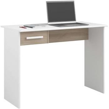 Mesa Escritorio Juvenil Modelo Riviera en Color Blanco Mate y Roble Japonés 101 cm