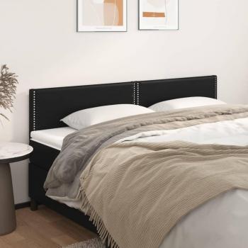 Cabecero 2 piezas negro 90x5x78/88 cm en cuero sintético